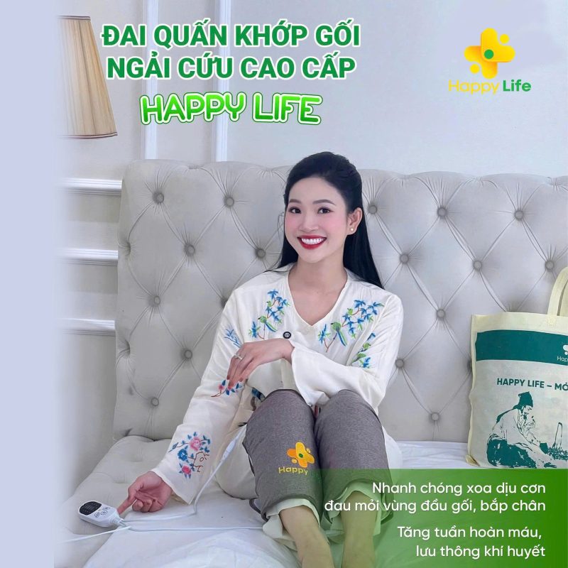 Đai Đầu Gối Ngải Cứu Cao Cấp - Happy Life