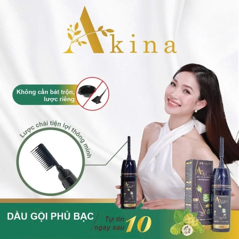 Dầu Gội Lược Chải Phủ Bạc Akina
